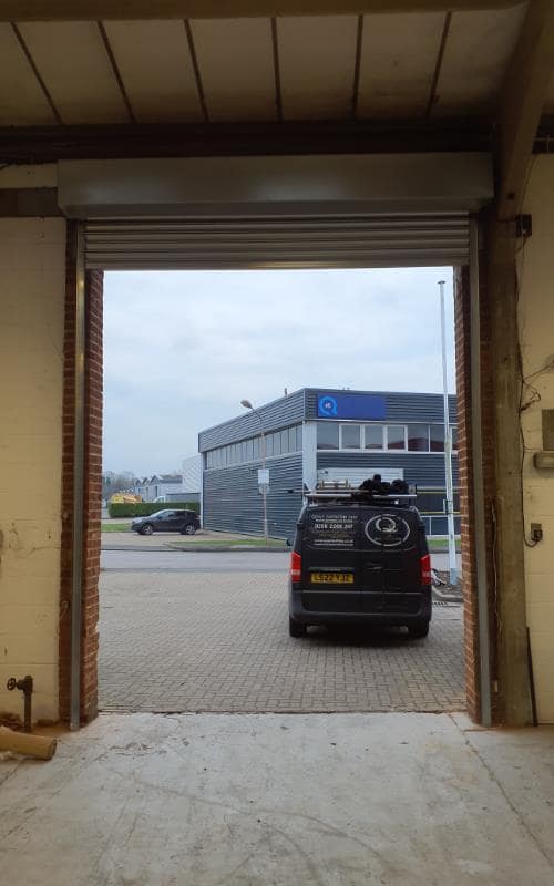 View from inside the warehouse post-installation