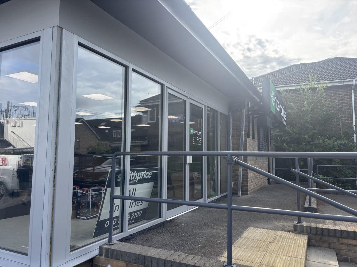 Enterprise Rent-a-Car Canvey Island Roller Shutters Before Installation