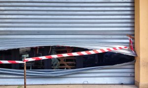 Damaged roller shutters in London