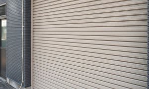 A roller shutter that was recently repaired
