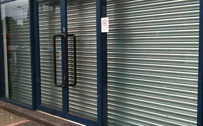 Optional Fire-Rated Construction Galvanised steel fire roller shutters London & Kent