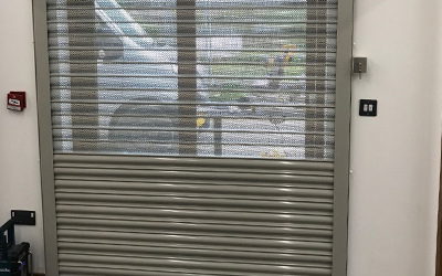Perforated or Solid Designs Galvanised steel roller shutters perforated solid London & Kent