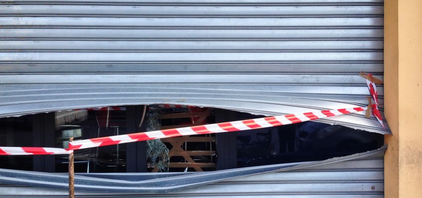 Damaged roller shutters in London