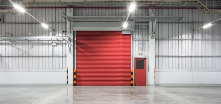 Roller shutters on a commercial building in London