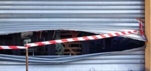 Broken roller shutter w850 h400 London & Kent